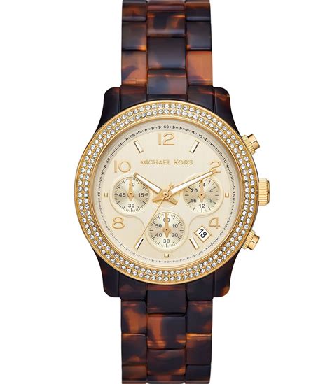 dillards michael kors tortoise watch